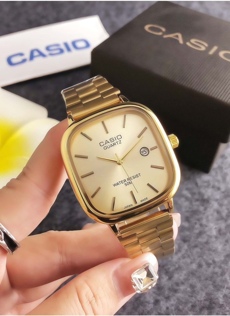 CASIO Classic Men's and Women's Fashion Multi functional Alloy square Quartz Watch Stainless Steel Strap 36CM  - Image 1