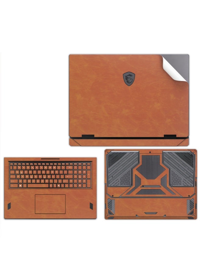 general Laptop Decal Cover Compatible with MSI Vector 18 HX AI A2XWHG (2025) 18 inch, Anti-Scratch Sticker Three Sided Leather Monochrome Notebook Film