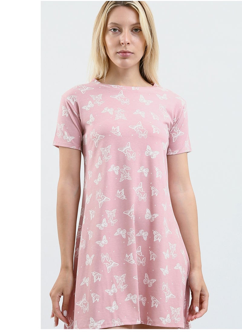 Mesery Sleepshirt Cotton Short Sleeves - Printed  - Image 4
