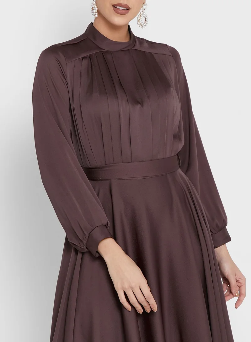 Khizana High Neck Belted Dress