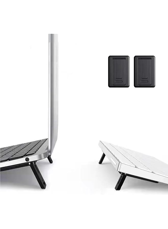 erorex Laptop Stand Mini Portable And Adjustable Angles Laptop Stand Computer Keyboard Stand Mini Foldable Laptop Stand Self Adhesive Invisible Laptop Stand And Keyboard Stand 2 Pack - Image 2