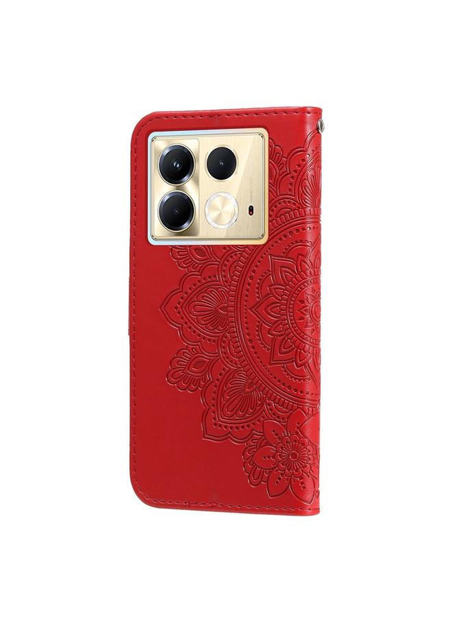 Zaboon Case For Infinix Note 40 5G Seven-petal Flowers Embossing Leather Phone Case - Image 3