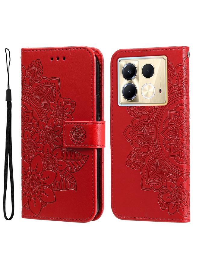 Zaboon Case For Infinix Note 40 5G Seven-petal Flowers Embossing Leather Phone Case - Image 1