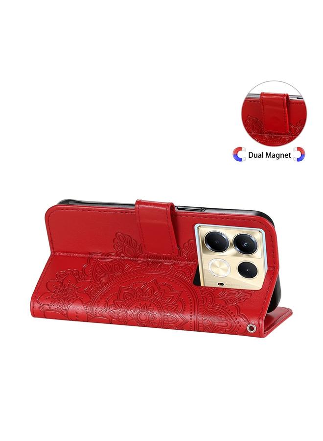 Zaboon Case For Infinix Note 40 5G Seven-petal Flowers Embossing Leather Phone Case - Image 5