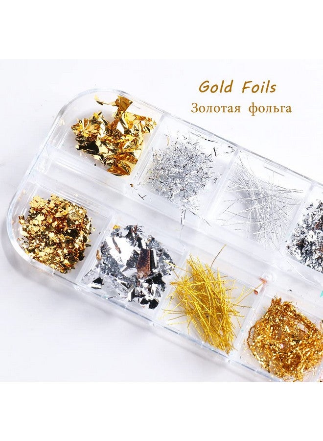 Furimuk Foil Nail Art Holographic Flakes Glitter Powder Aluminum Nail Foil Flakes Stickers Iridescent Nail Sequins For Diy Design Accessories Nail Art Supplies. - Image 3