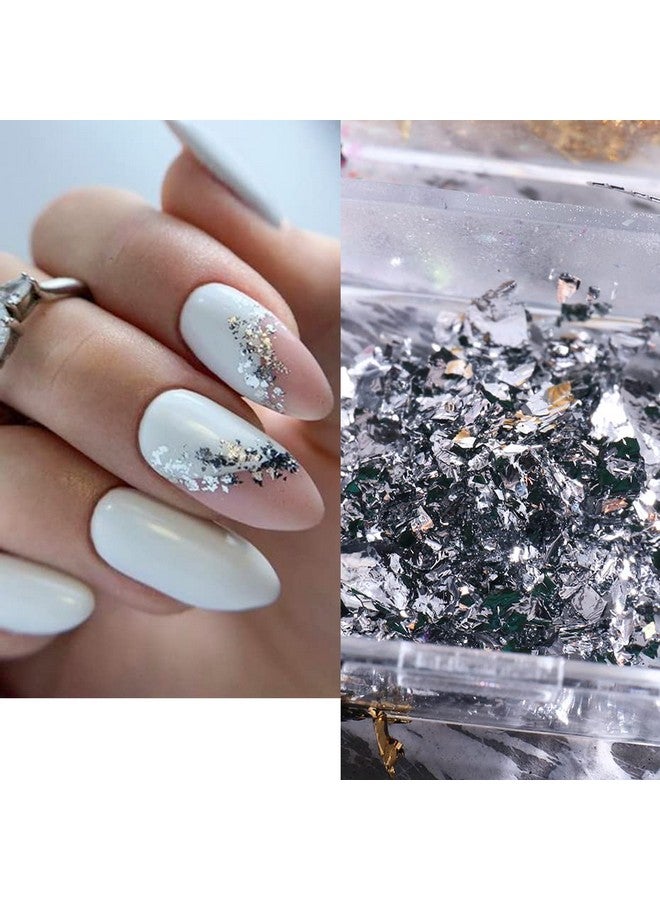 Furimuk Foil Nail Art Holographic Flakes Glitter Powder Aluminum Nail Foil Flakes Stickers Iridescent Nail Sequins For Diy Design Accessories Nail Art Supplies. - Image 5