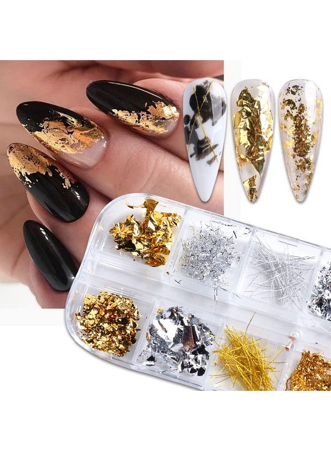 Furimuk Foil Nail Art Holographic Flakes Glitter Powder Aluminum Nail Foil Flakes Stickers Iridescent Nail Sequins For Diy Design Accessories Nail Art Supplies. - Image 4