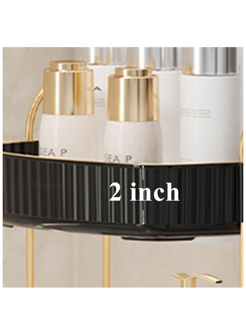 360° Rotating Makeup Organizer, Spinning Bathroom Organizer Countertop, Large Capacity Cosmetics Skincare Organizer for Bathroom Vanity Dresser Table (Black, 2 Tiers) - Image 2