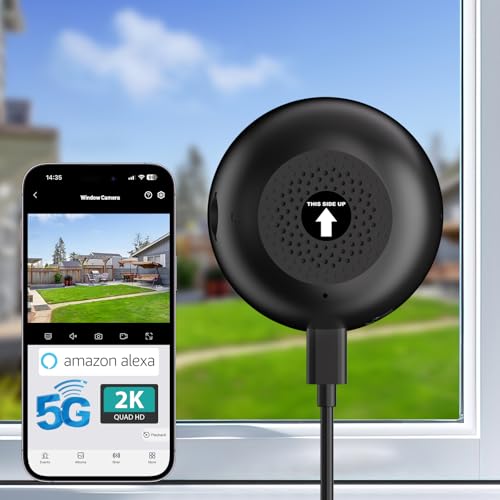 volmees 2K Window Camera 5G 24GHz WiFi Indoor Dome Camera for Home Security wFull Color Night Vision RealTime Alerts HumanMotion Detection Alexa 247 Recording Easy InstallBlackShort1P - Image 1
