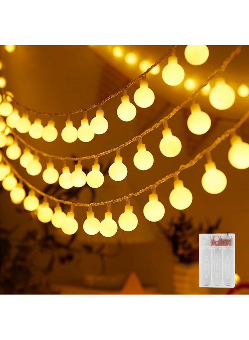 سايكفو 100 مصباح سلسلة LED، سلسلة ضوء كروية بطول 10 أمتار للاستخدام الداخلي والخارجي، تعمل بالبطارية، سلسلة ضوء خارجية معلقة مقاومة للماء لغرفة النوم، اصنعها بنفسك، الحفلات، الزفاف، ديكور العطلات، إلخ. - Image 1