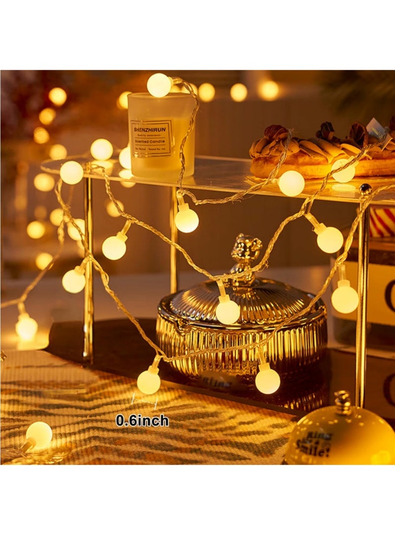 سايكفو 100 مصباح سلسلة LED، سلسلة ضوء كروية بطول 10 أمتار للاستخدام الداخلي والخارجي، تعمل بالبطارية، سلسلة ضوء خارجية معلقة مقاومة للماء لغرفة النوم، اصنعها بنفسك، الحفلات، الزفاف، ديكور العطلات، إلخ. - Image 3