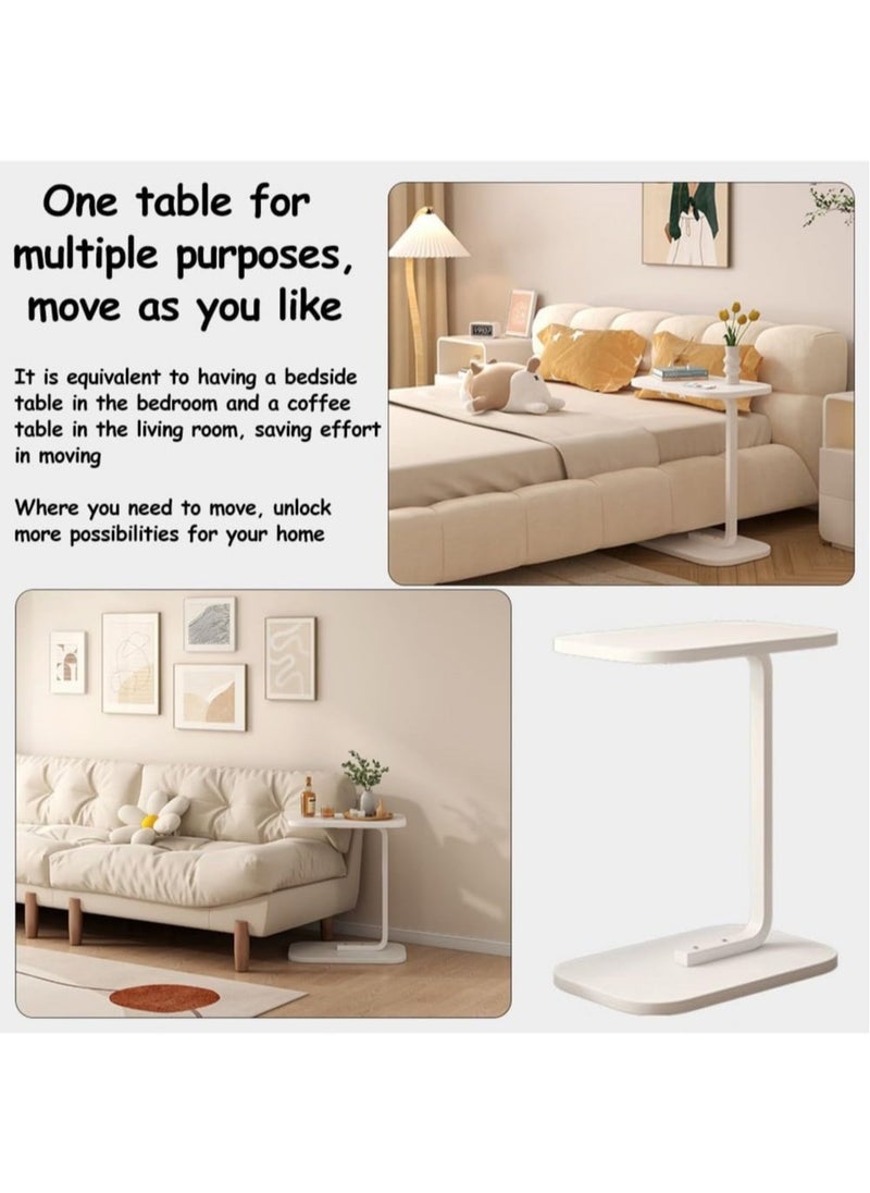 MYONE - Couch Table, C Shaped End Table, Sofa Side Table Slide Under for Living Room Bedside Bathroom Rustic Office Laptop Snack Coffee Table, Metal Frame, Easy Assembly 45*30*63CM - Image 1