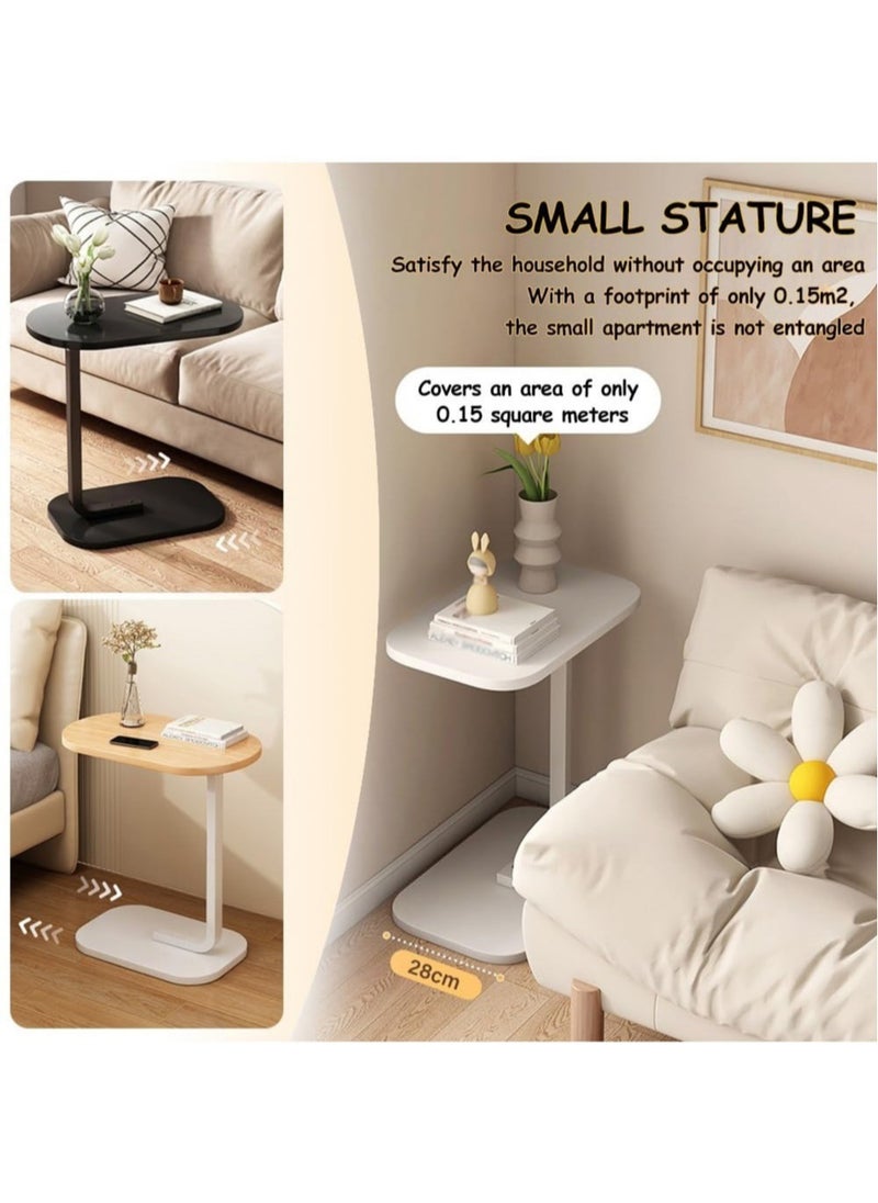MYONE - Couch Table, C Shaped End Table, Sofa Side Table Slide Under for Living Room Bedside Bathroom Rustic Office Laptop Snack Coffee Table, Metal Frame, Easy Assembly 45*30*63CM - Image 1
