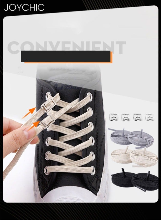Joychic 3 Pairs No Tie Shoelace with Elastic Laces One Size Fits All Adult and Kids Running Sneakers Shoes Boot Strings Multicolour - Image 1