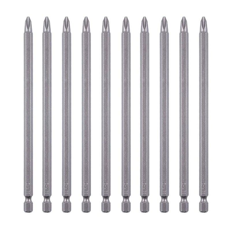 Rocaris 10 Pack 2 x 6" Cord less Drill Phillips Screwdriver Bit Magnetic Tip Extra Long Set - Image 1