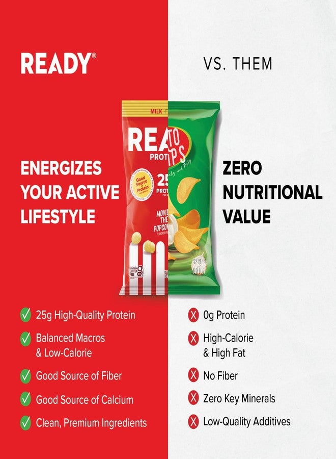 Ready® Protein Puffs – Guilt-Free, High-Protein Crunchy Snack – 25g of Protein – Gluten-Free, No Artificial Flavors – Movie Theater Popcorn (Case of 6, 2.5oz Bags) - Image 4