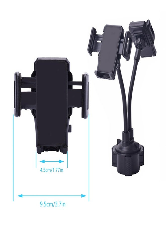YIPINER Cup Car Phone Holder, Double Car Cup Phone Holder, Universal Adjustable and Scalable Car Cup Holder Phone Mount Compatible with Phone Width 1.7""-3.7"" (Black) - Image 4