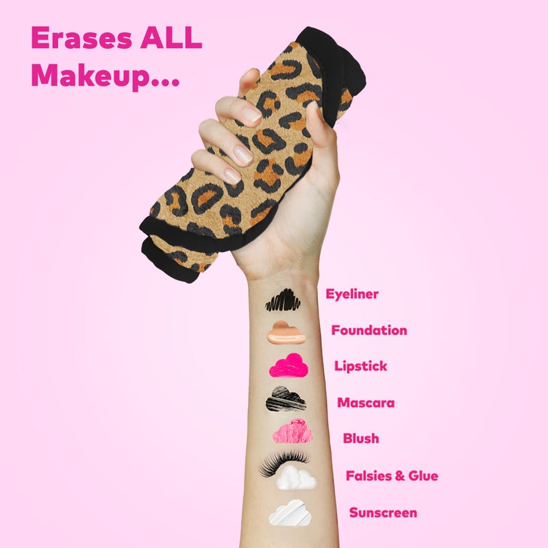 Makeup Eraser The Original MakeUp Eraser PRO, Effortlessly Remove All Makeup Using Only Water, Including Waterproof Mascara, Eyeliner, Foundation, Lipstick, Sunscreen,and More! Leopard, 1ct. - Image 4
