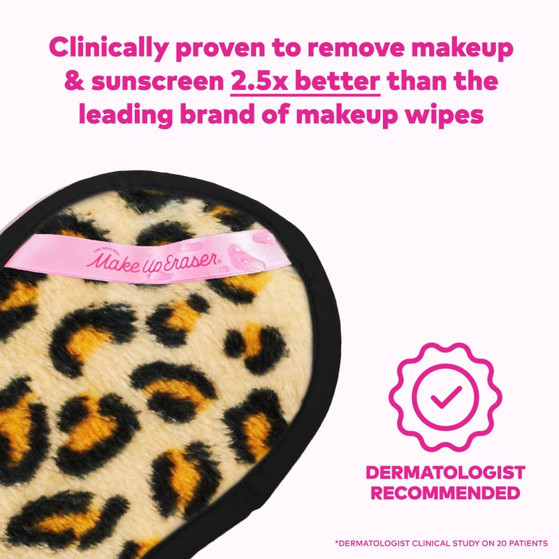 Makeup Eraser The Original MakeUp Eraser PRO, Effortlessly Remove All Makeup Using Only Water, Including Waterproof Mascara, Eyeliner, Foundation, Lipstick, Sunscreen,and More! Leopard, 1ct. - Image 2