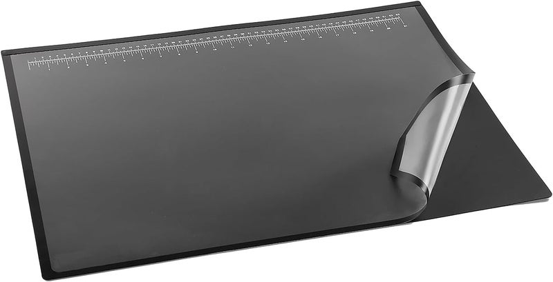 ARTISTIC Logo Pad Engineering Desk Mat Pad for Desktop Organization & Document Protection, Printed Ruler Measurements, Black/Clear, 19" x 24" - Image 3