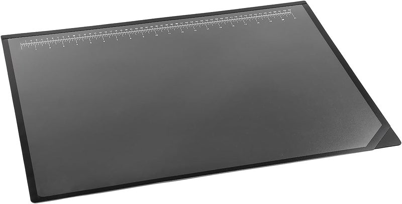 ARTISTIC Logo Pad Engineering Desk Mat Pad for Desktop Organization & Document Protection, Printed Ruler Measurements, Black/Clear, 19" x 24" - Image 1