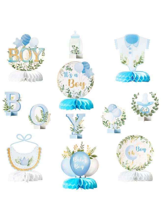 ANGOLIO 12Pcs It's a Boy Baby Shower Honeycomb Centerpieces Watercolor Blue Baby Shower Party Honeycomb Centerpieces Boy Baby Shower Centerpieces for Table Gender Reveal Baby Shower Party Supplies - Image 1