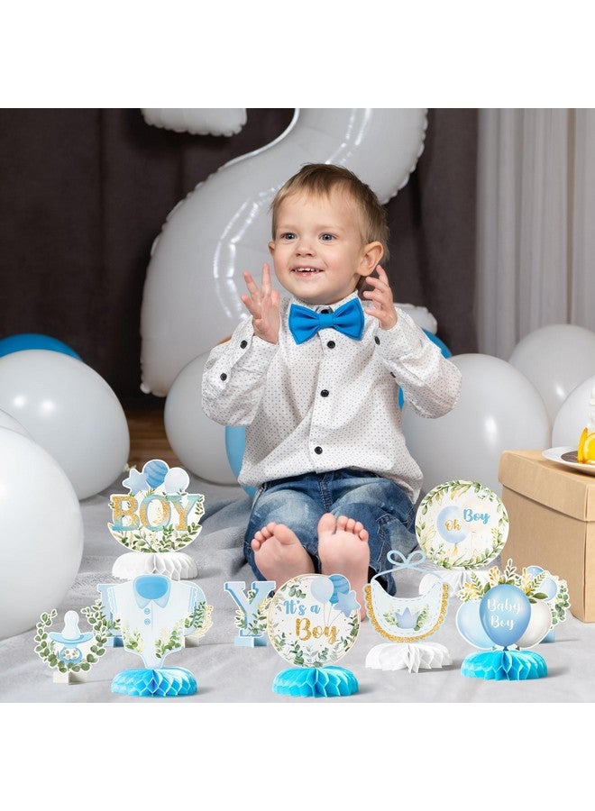 ANGOLIO 12Pcs It's a Boy Baby Shower Honeycomb Centerpieces Watercolor Blue Baby Shower Party Honeycomb Centerpieces Boy Baby Shower Centerpieces for Table Gender Reveal Baby Shower Party Supplies - Image 5