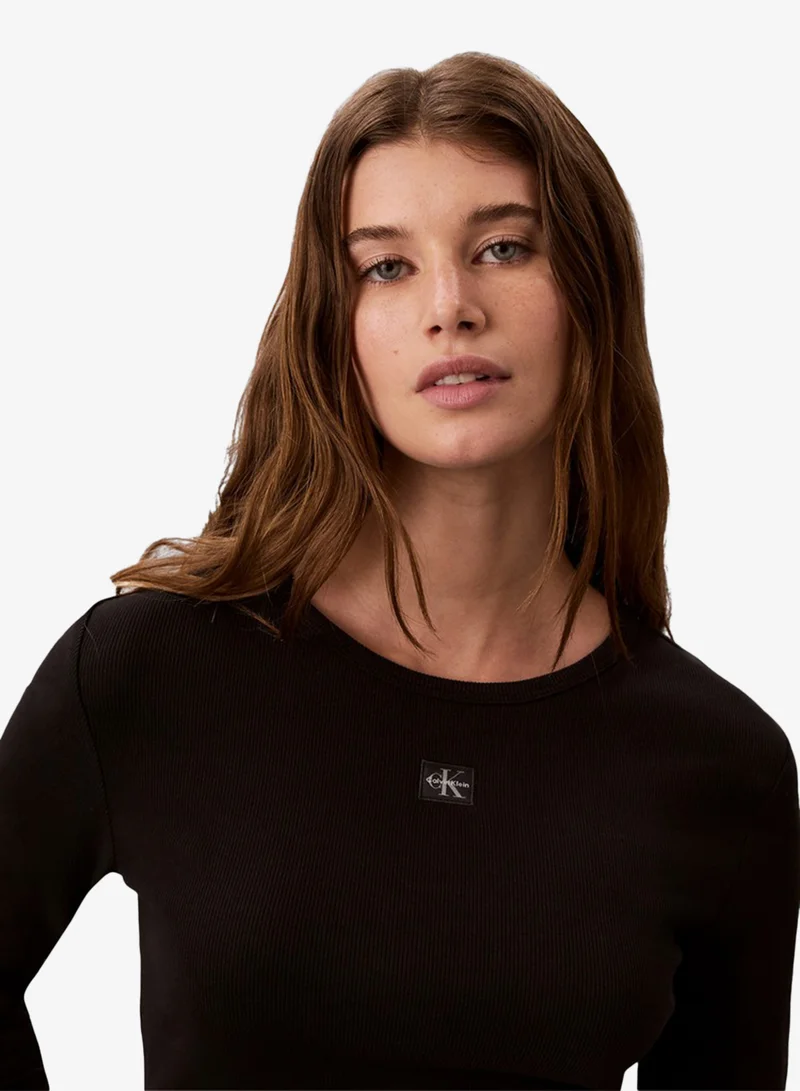 Calvin Klein Jeans  Woven Label Long Sleeve T-Shirt for Women | Best Price UAE