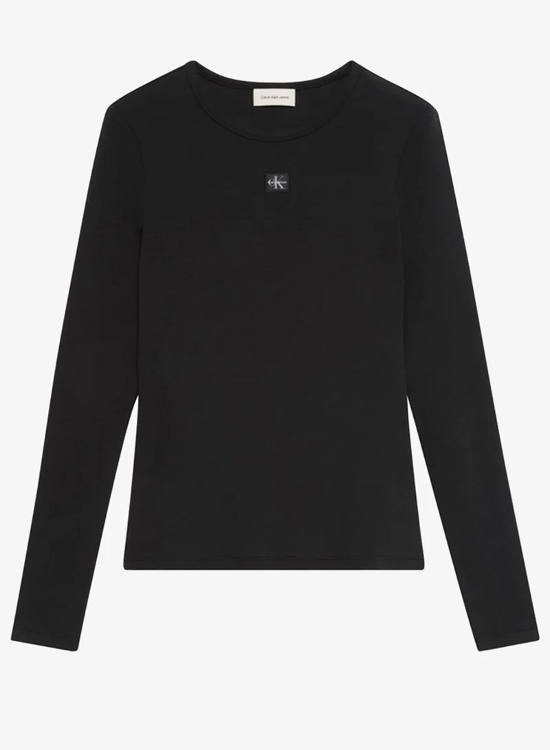 Calvin Klein Jeans  Woven Label Long Sleeve T-Shirt for Women | Best Price UAE