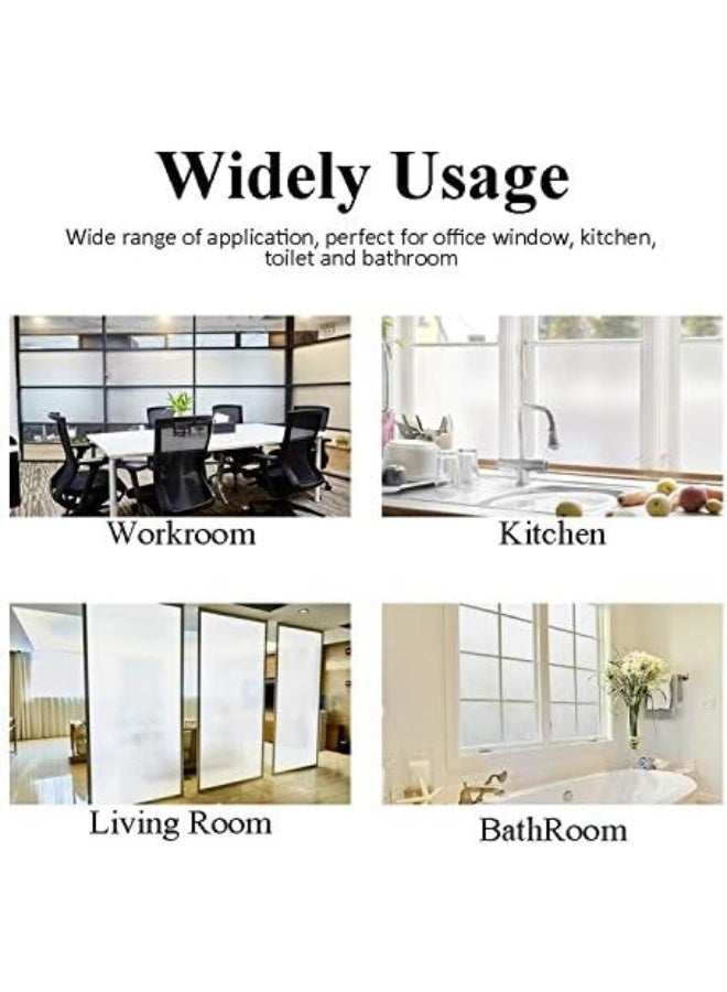 Niviy Etched Privacy Window Film 787x24 Inch Frosted Glass Static Cling Non Adhesive Window Frosting Film for Bathroom Home Office - Image 4