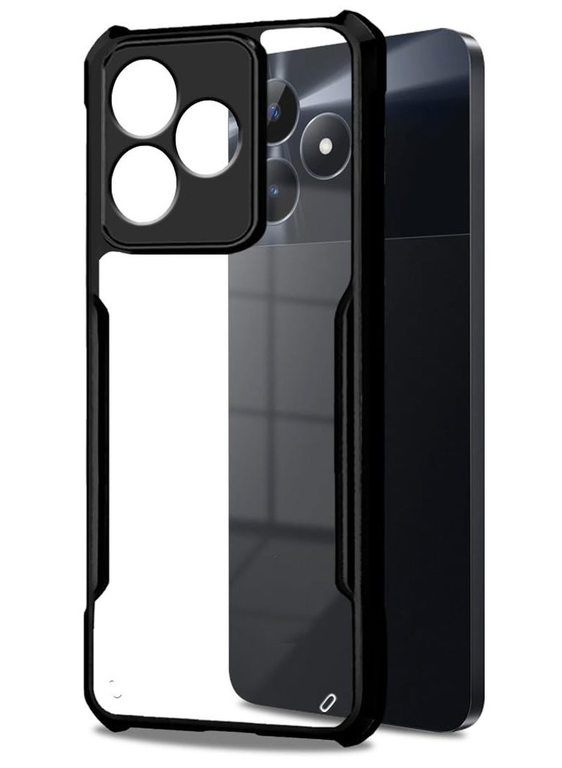 جراب شفاف لهاتف Oppo A5 Pro 5G، غطاء خلفي صلب من البولي كربونات مع إطار أسود مقاوم للصدمات، مقاوم للصدمات بزاوية 360 درجة، غطاء شفاف غير مصفر لهاتف Oppo A5 Pro 5G - Image 1