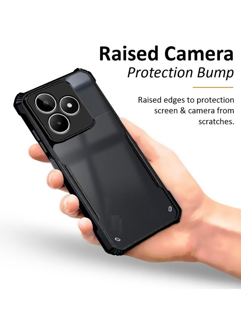 جراب شفاف لهاتف Oppo A5 Pro 5G، غطاء خلفي صلب من البولي كربونات مع إطار أسود مقاوم للصدمات، مقاوم للصدمات بزاوية 360 درجة، غطاء شفاف غير مصفر لهاتف Oppo A5 Pro 5G - Image 2