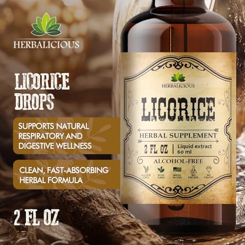 HERBALICIOUS Licorice Root Extract (Glycyrrhiza glabra) – Organic Liquid Herbal Extract, 2 fl oz – Vegan, Non-GMO, Gluten-Free - Image 4