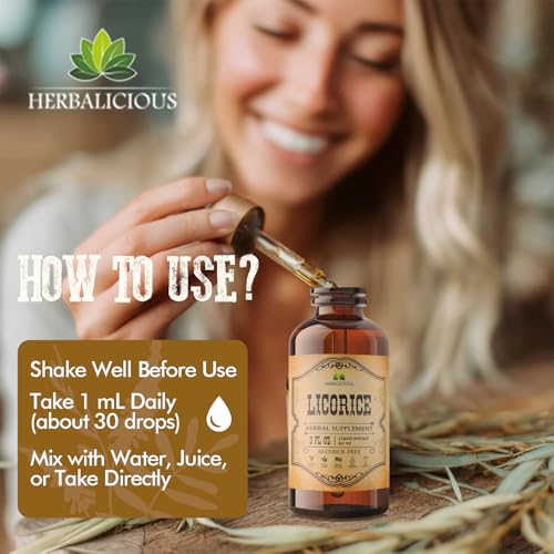 HERBALICIOUS Licorice Root Extract (Glycyrrhiza glabra) – Organic Liquid Herbal Extract, 2 fl oz – Vegan, Non-GMO, Gluten-Free - Image 2