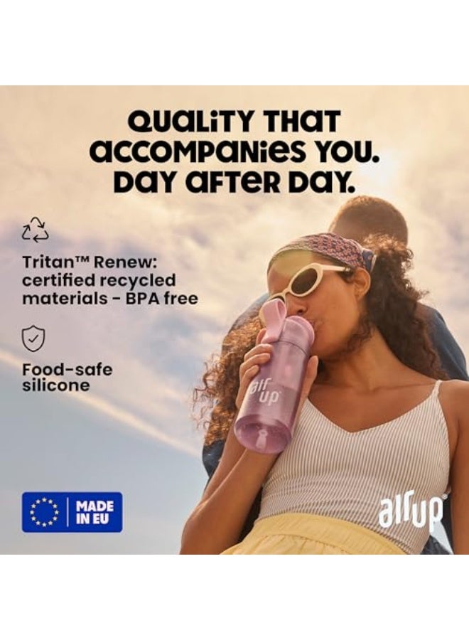 اير اب زجاجة مياه air up® (22 أونصة) باللون الرمادي + 5 كوارس نكهة Fiesta | كوارس نكهة خالية من السكر وزجاجات مياه مزودة بقشة | زجاجة مياه بنكهة - Image 4