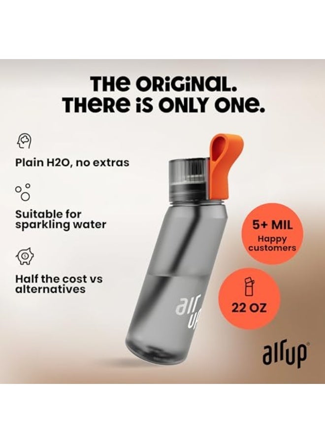 اير اب زجاجة مياه air up® (22 أونصة) باللون الرمادي + 5 كوارس نكهة Fiesta | كوارس نكهة خالية من السكر وزجاجات مياه مزودة بقشة | زجاجة مياه بنكهة - Image 3