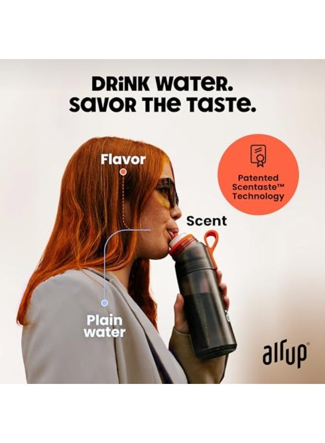 اير اب زجاجة مياه air up® (22 أونصة) باللون الرمادي + 5 كوارس نكهة Fiesta | كوارس نكهة خالية من السكر وزجاجات مياه مزودة بقشة | زجاجة مياه بنكهة - Image 1