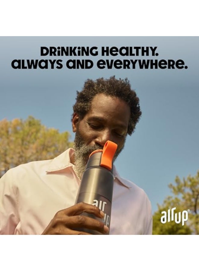 اير اب زجاجة مياه air up® (22 أونصة) باللون الرمادي + 5 كوارس نكهة Fiesta | كوارس نكهة خالية من السكر وزجاجات مياه مزودة بقشة | زجاجة مياه بنكهة - Image 5