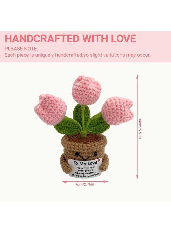 Fmcmly Handmade Crochet Tulip Flower, To My Love，Romantic Gift for Boyfriend Girlfriend, Anniversary Valentine's Day Present for Wife Husband, Christmas Couples Gift Idea - Image 3
