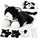 Skylety 5 Pieces Cat Stuffed Animal with Babies Inside Belly Plush Cat Pregnant Mommy Kitty with 4 Cute Fluffy Stuffed Kittens Christmas Birthday Surprise GiftsBlack White - Image 3
