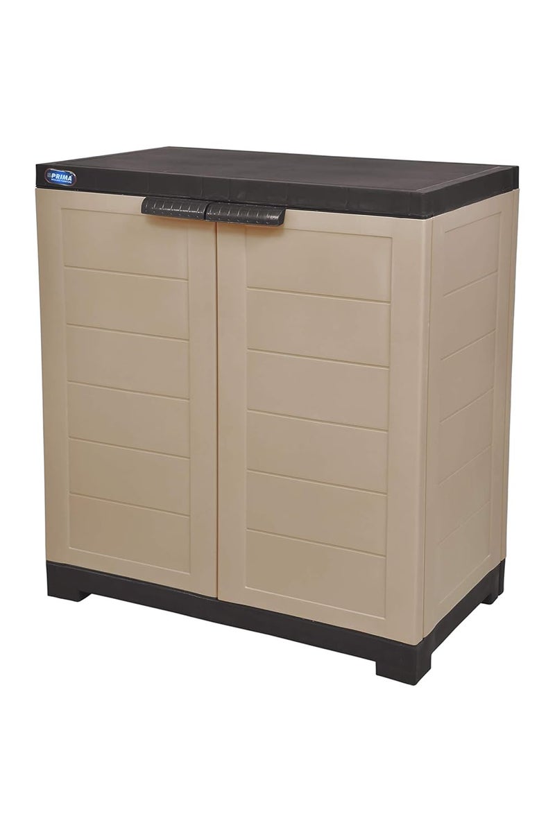 PRIMA Prima Alfa 1 Plastic Cabinet for Storage Space Organizer Shelves Cupboard Living Room Kids Multipurpose for Home Kitchen Office Camel Brown Color - Image 5