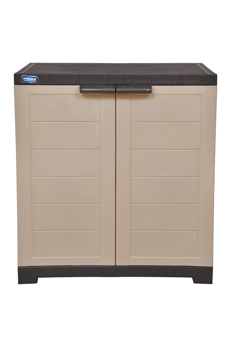 PRIMA Prima Alfa 1 Plastic Cabinet for Storage Space Organizer Shelves Cupboard Living Room Kids Multipurpose for Home Kitchen Office Camel Brown Color - Image 4