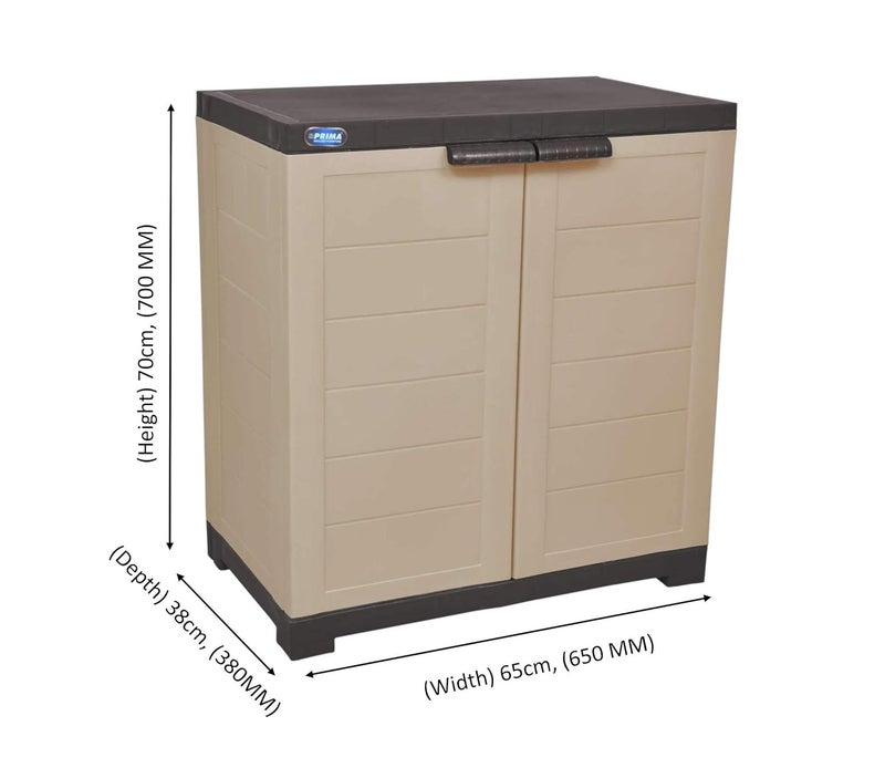 PRIMA Prima Alfa 1 Plastic Cabinet for Storage Space Organizer Shelves Cupboard Living Room Kids Multipurpose for Home Kitchen Office Camel Brown Color - Image 2