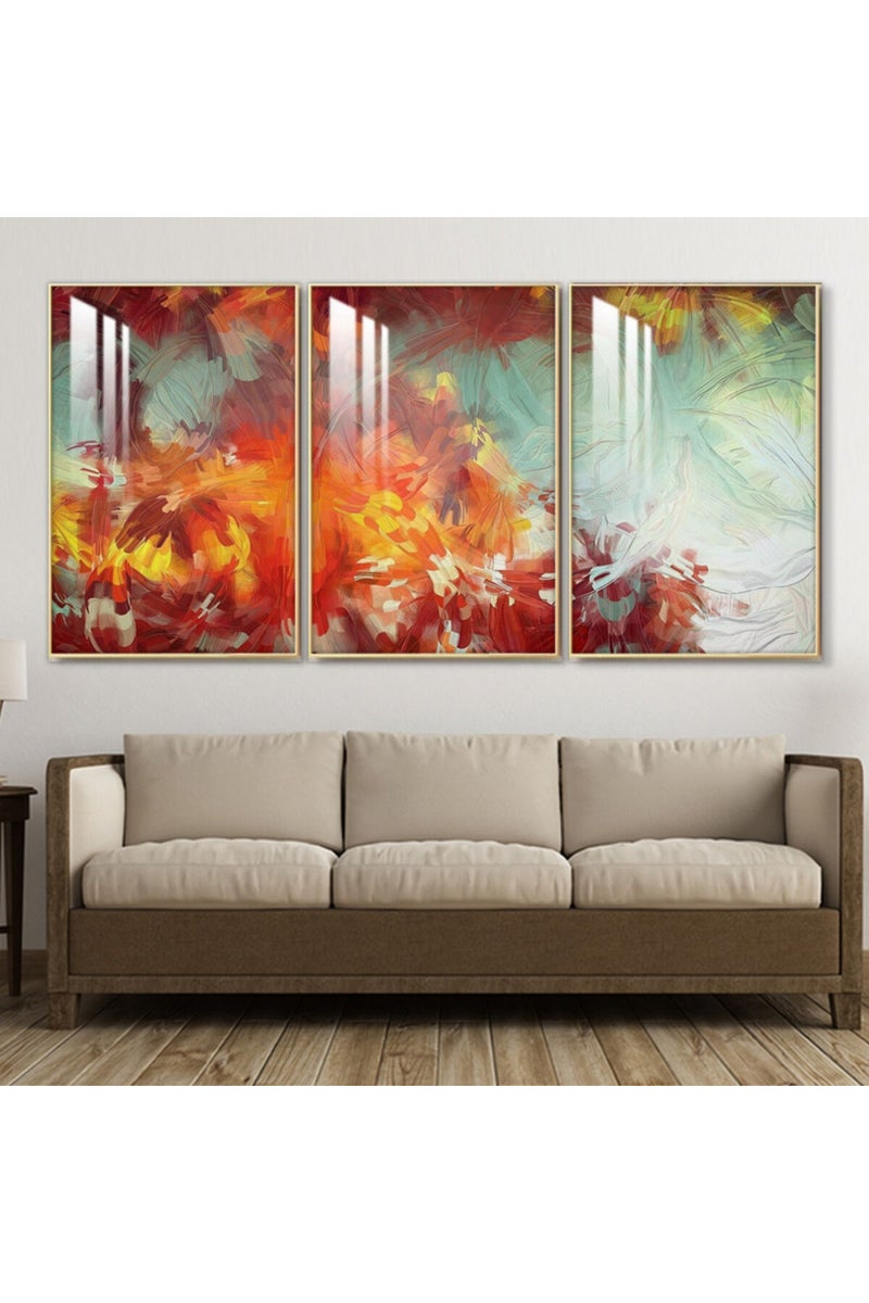 ماركتنا ثلاث لوحات جدارية خشبية بإطار وطبقة أكريليك شفافة - Image 1