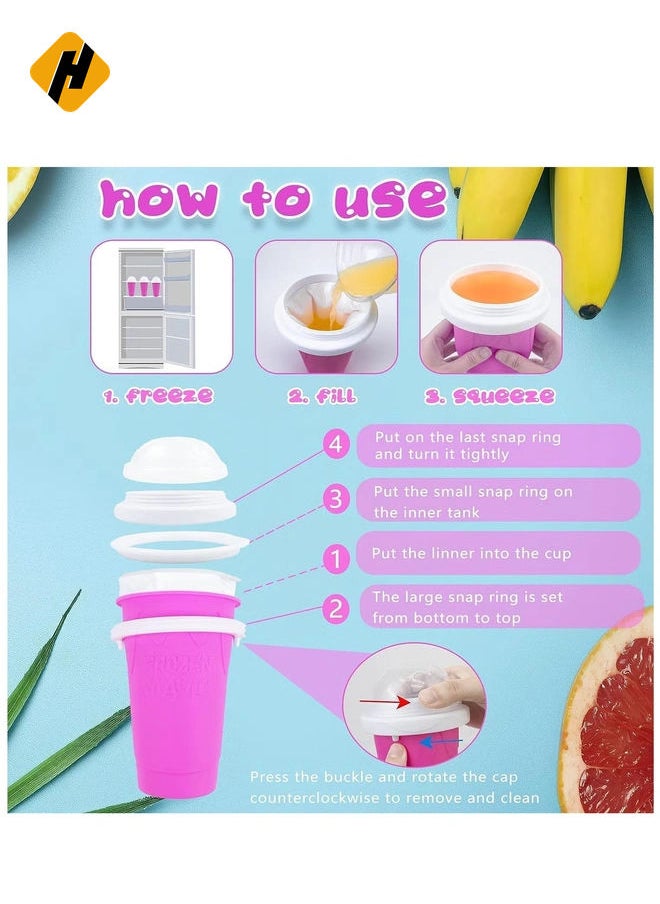 HuHa - Slushie Maker Cup, TIK TOK Magic Quick Frozen Smoothies Cup, Double Layer Squeeze Slushy Maker Cup, Cool Stuff Slushy Maker Portable Squeeze Ice Cup Birthday Gifts for Kids - Image 1