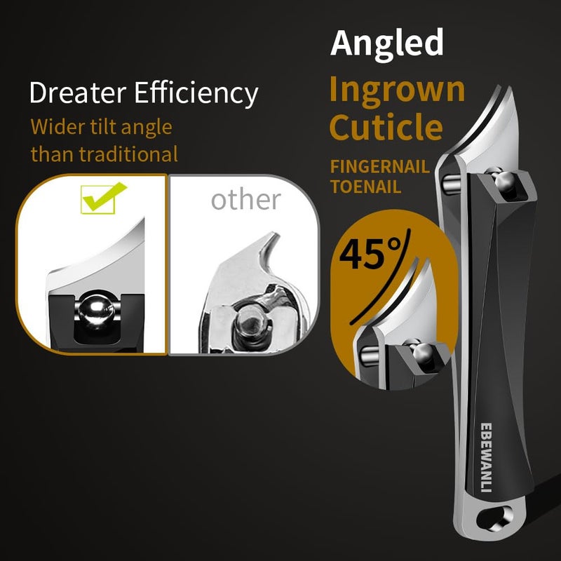 EBEWANLI Ingrown Nail Clippers, Slanted Curved Blade Toe Nail Clippers for Ingrown Toenails & Fingernail, Stainless Steel Toenail Clippers Cutter, Angled Nail Clippers for Seniors, Men, Women - Image 2