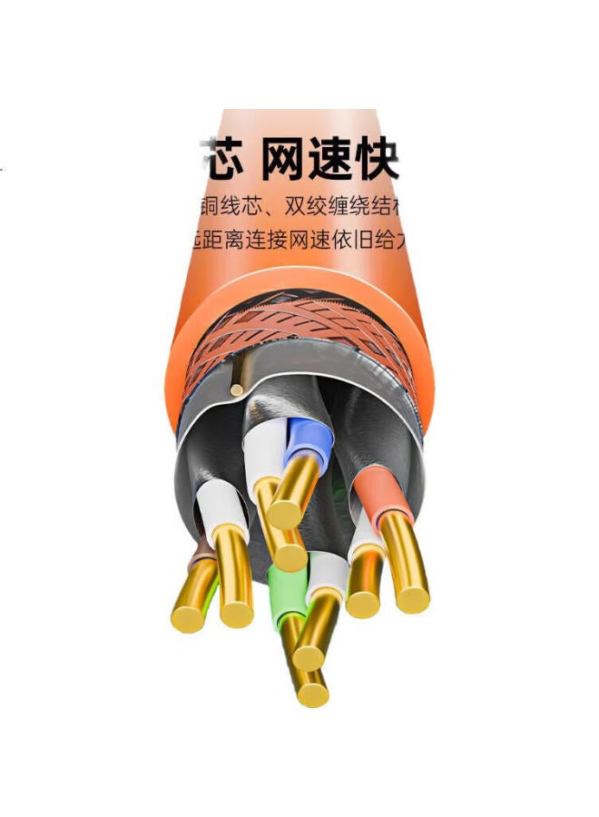 Ult-Unite Cat6A Pure Copper 10 Gigabit Ethernet Cable, Home Computer Network Broadband Engineering Patch Cord, Compatible With 2.5G Gigabit 8-Core Twisted Pair Connection Cable, 8 Meters - Image 2