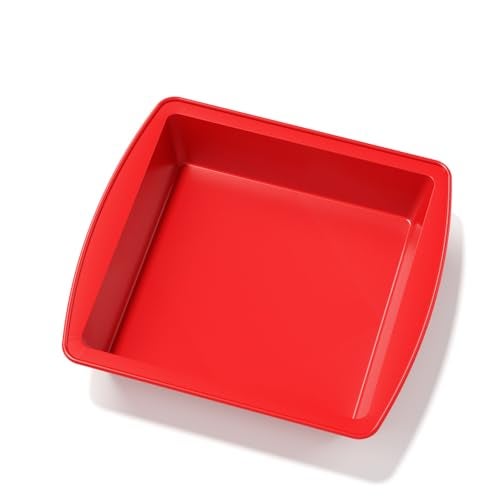 saphe 8 inch Silicone Square Cake Pan Nonstick Silicone Cake Molds, Brownie baking molds for Brownie, Cake, Bread, Pie and Lasagna (1 packs) (1) - Image 1