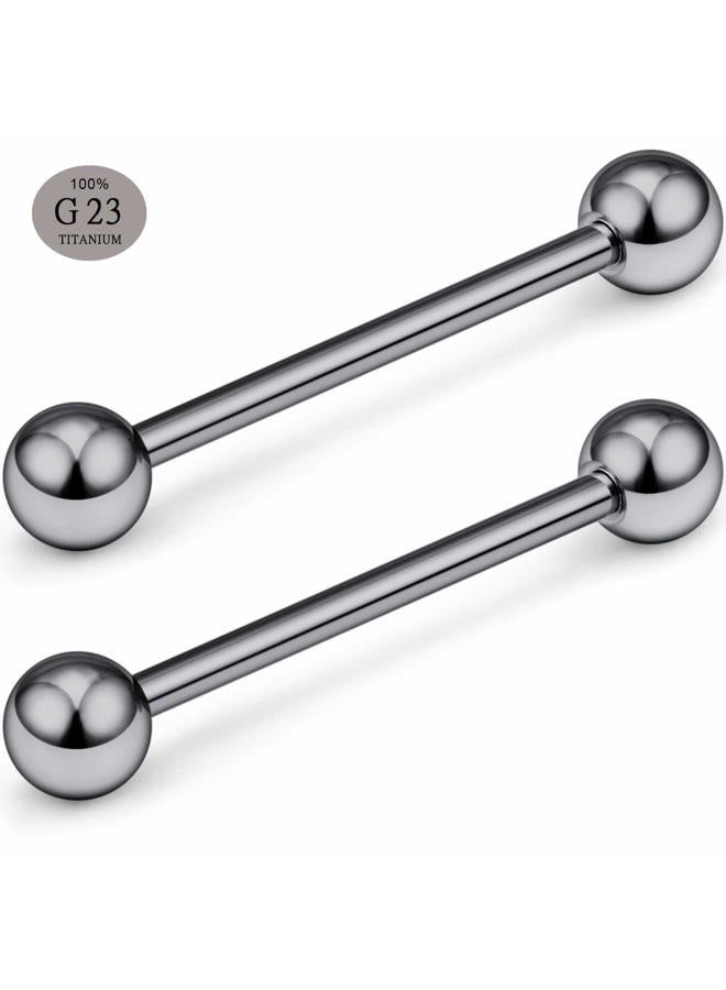SCERRING Grade 23 Titanium Externally Threaded Bar Barbell Rings Piercing Retainer 14G 16G Sold as a Pair, Grade 23 Titanium - Image 2