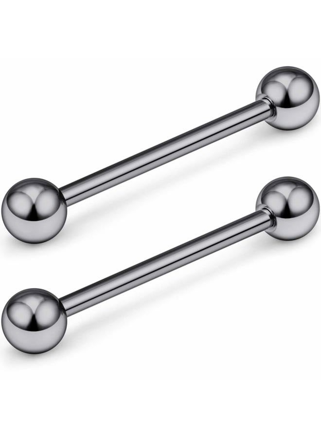 SCERRING Grade 23 Titanium Externally Threaded Bar Barbell Rings Piercing Retainer 14G 16G Sold as a Pair, Grade 23 Titanium - Image 1